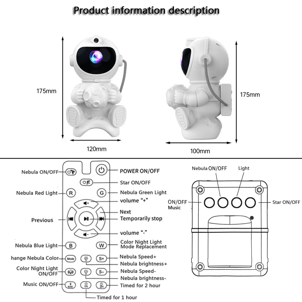 Astronaut Star Projector with Bluetooth – view 5