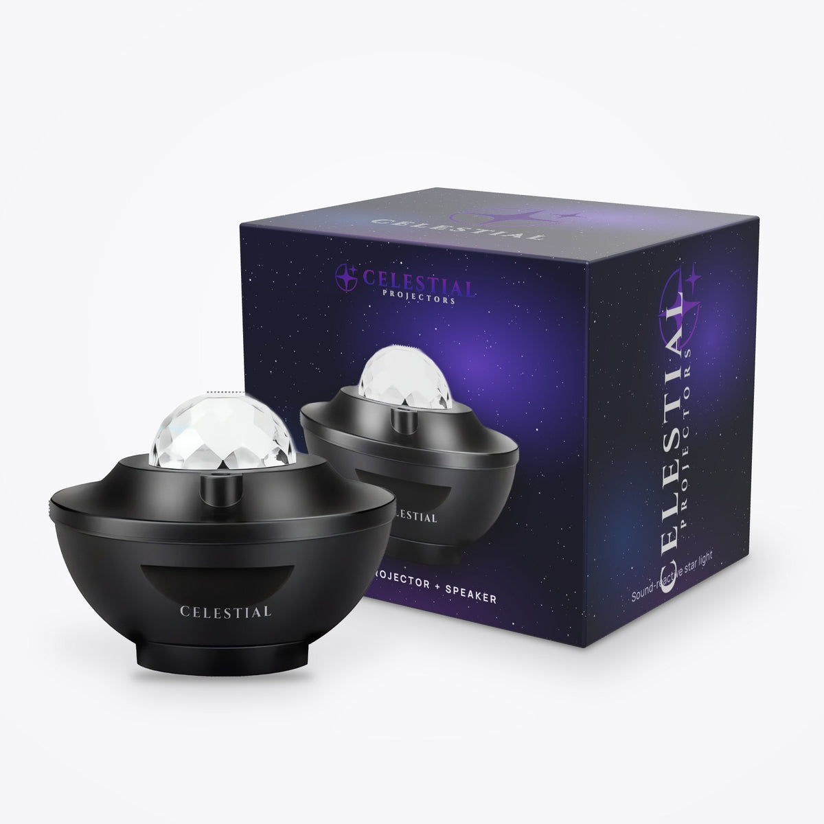 Galaxy Projector with Bluetooth Speaker by Celestial Projectors with its branded gift box