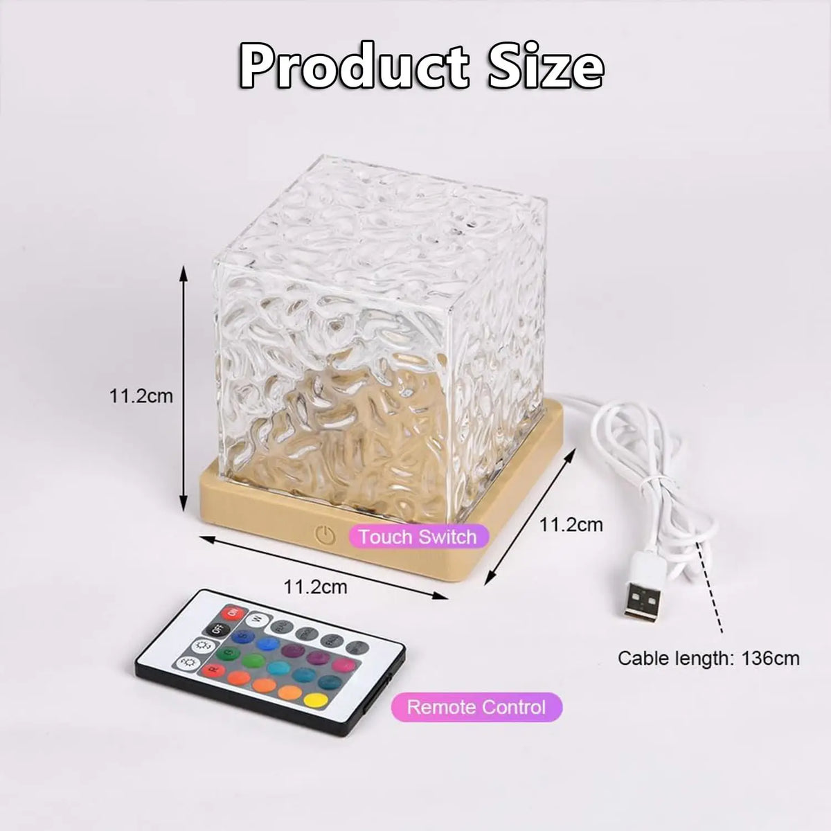 Ocean Wave Crystal Cube Lamp – view 6