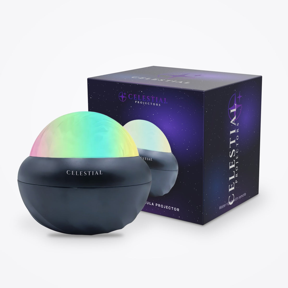 Ocean Wave & Nebula Projector by Celestial Projectors with its branded gift box